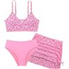 SEAUR 3 Pezzo Costume da Bagno per Bambini Ragazze Top Canotta Cool Slip Bikini Gonna da Bagno Set di Abbigliamento da Spiaggia Piscina per 8-14 Anni