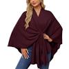 LCDIUDIU Coprispalle Donna,Scialle da Donna con Apertura Frontale Incrociata, Bianco Cashmere Feel, Mantello Lavorato A Maglia in Un Unico Pezzo, Sciarpa Calda Autunnale E Invernale, Elegante Poncho