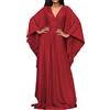 JFAN Copricostume Donna Mare Lungo Scollo a V Maxi Abito Lungo da Spiaggia Caftano Mare Copricostumi da Bagno per Donna(Rosso Arancio,Taglia Unica)
