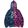 LIAOPUFUS Uomo 3D Stampato Shark Felpa con Cappuccio Hip Hop a Maniche Lunghe Zipper con Cerniera Mimetica Moda Street Wear