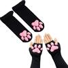 ztowoto Calze alte alla coscia, calze rosa con artigli di gattino 3D Calzini con zampa di gatto carino per ragazze Donne Cat Cosplay
