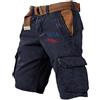 Generico Pantaloni Cargo Corti Uomo Estivi Bermuda Con Tasche Laterali Vita Elasticizzata Militare Cotone Sportivo Pantaloncini Da Lavoro Multi-Tasca Casual Taglie Forti Leggero Shorts Classico Vintage Comodi