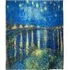 GFM® - mix di seta - Sciarpa estiva basata sulla pittura - (VSLK) - VSLK-Van Gogh - Notte stellata sopra Rhone