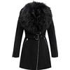 Geschallino Cappotto da Donna in Finta Pelle Scamosciata Giacca con Cappuccio Inverno Caldo Cappotto Foderato in Pile Cappotto