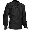 BaronHong Camicia da Pirata da Uomo Viking Steampunk Retro Rinascimento Medievale Gotico Vittoriano Costume di Halloween (Nero,5XL)