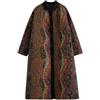 Suncadmious Donna Inverno Lungo Trapuntato Giacca Stampata Schiacciato Risvolto Bottone Patchwork Imbottito Giacca Leggera Manica Lunga Imbottito Trapuntato Cardigan Gonfio (caffè,M)
