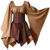 NaLatia Abito tradizionale irlandese da donna, in stile vittoriano, corto, con corsetto e maniche svasate, adatto come costume rinascimentale/medievale per Halloween