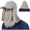 GADIEMKENSD Fishing Hat Summer UPF 50 UV Protection Outdoor Hiking Jungle Mountain Sun Mens Quick Dry Baseball Cap Face Neck Cover Flap Waterproof Breathable caps Flap Hats for Men Women New Unisex Autumn Khaki