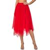 Tanzdunsje Gonna Tulle da Donna e Bambina Lunga Elastica - Bianco, Nero, Rosa Irregolare per Costumi di Carnevale e Halloween