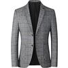Generic Blazer a Quadri da Uomo, Cappotto Sportivo Classico Scozzese, Giacca Formale Slim Fit, Abito in Misto Lana, Tartan su Misura per Riunioni di Lavoro