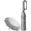 Generic Ombrello automatico - Ombrello antivento con manico a moschettone automatico, ombrello pieghevole per apertura e chiusura automatica, ombrello portatile per pioggia e sole, Grigio, Refer to