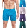 wirarpa Confezione da 4 Boxer da Uomo in Micromodal Lunghi Elasticizzato Mutande Uomo Intimo Maschile con Mosca Aperta Multicolore Taglia S