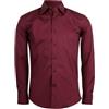 Coveri Camicia uomo elasticizzata tinta unita, Rosso vinaccia L