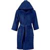 Generico Accappatoio Uomo Donna Unisex in Spugna di Cotone - Con Cappuccio, Tasche e Cintura, Asciugatura Rapida - Tinta Unita Blue Jeans - Taglia M