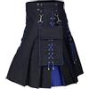 Caxndycing Uomini Colore Giuntura Scozzese Kilt Uomini Kilt Tradizionale Tartan Irlandese Gotico Gonna a Pieghe Tartan Kilt Individualità Vintage Tattico Cargo Kendo Kilt