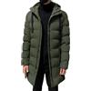 Generic Giacca invernale da uomo con cappuccio lungo, trapuntata, imbottita, calda, antivento, spessa, capispalla