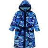 Harry Bear Accappatoio Ragazzo, Accappatoio Bambino Camuffamento, Vestaglia Bambino Pile, Blu 5-6 Anni