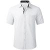 HISDERN Camicia Bianco da Uomo Camicia a Maniche Corte per Uomo Casual Estiva con Taschino sul Petto,XL
