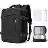BJLFS Zaino Sottovuoto Zaino da Viaggio 40x20x25 Ryanair Bagaglio a mano EasyJet Borsa da Viaggio donna Casual Daypack,Nero