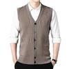 Duohropke Gilet Uomo, Cardigan Uomo Senza Maniche, Maglione Spessa Maglia con Bottoni, Scollo a V, Gilet Business, Maglia Autunno Inverno, Giubbotto in Lana, Cardigan, Pullover, Vestito, 01 kaki., 3XL