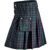 Gefomuofe Gonna scozzese kilt classico uomo gonna a quadri con tasche gonna corta scozzese kilt scozzese classico con tasche a contrasto stile scozzese, D verde., M