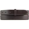 BELTINGER Cintura in pelle bovina con cuciture 2,5 cm senza fibbia | Cintura in pelle morbida per uomo donna 25 mm | Cintura bombata con struttura fine, marrone, 115 cm (Gesamtlänge 130 cm)