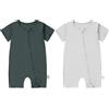 COOKY.D Tutina Unisex per Neonati e Bambini in Fibra di bambù con Maniche Corte Primavera Estate Body per 0-24 Mesi Confezione da 2 Pezzi