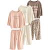NEXT Ragazza Confezione da 3 Pigiami a Gamba Larga Ecru/Pink Slogan Print 4 Anni-5 Anni