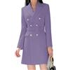 Dressnu Blazer da donna di media lunghezza, trench coat doppiopetto, giacca da completo lunga, Viola chiaro, Large