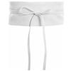 FrasiBags Cintura da Donna - Fusciacca a Vita Alta in Vera Pelle con Laccio - Fusciacca Donna Elegante in Pelle - Cintura a Fascia Larga per Abiti, Gonne e Vestiti (Bianco)