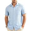 Casey Kevin Camicia Uomo Maniche Corte Estiva Manica Corta Tessuto a Maglia Traspirante Camicia Casual per Estiva Beach Spiaggia