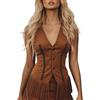 Generisch Gilet da donna casual, casual, lavorato a maglia, stile western, con frange, versatile