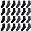 GENTABY Calzini per bambini e bambine, attraenti e morbide, elastici, 24 confezioni di colore nero, bianco, grigio, per bambini da 0 a 13 anni, Nero , 7-10 Anni