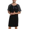 Enjoyoself Maglie Pigiama Maniche Corte Camicie da Pigiama da Uomo in Cotone per Primavera Autunno-Nero/M