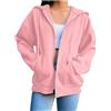Generic Felpe da donna a maniche lunghe con zip con cappuccio leggere casual a maniche lunghe con tasche cappotti con cappuccio larghi abiti