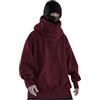 Udbeksid Felpa Ninja Uomo Oversize con Cappuccio Balaclava Passamontagna Hoodie Invernale Calda Morbida Y2K Streetwear Ampia Maniche Lunghe Casual