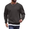 COOFANDY Maglione Invernale a Maniche Lunghe in Pile con Scollo a Giro da Uomo Grigio Scuro XL
