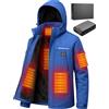 Brimekey Giacca Riscaldata Uomo ad Interno in Fleece, Batteria HD 20000mAh 7.4V, 6 Zone Riscaldanti e 3 Temperature, Giacca Impermeabile Antivento per Sci