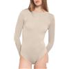 GIOS Body Donna 830 in Cashmere Touch - Scollo a Barca e Manica Lunga - Micromodal e Cashmere - Intimo o Esternabile - Sabbia, M/L