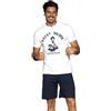 Sabor Pigiama Corto Uomo Personaggi, in Cotone T-Shirt e Pantaloncini, Joker, Paperone, Bassotti, Balboa, Cartoni Film Fumetti (IT, Testo, XL, Regular, Regular, Rocky Bianco)