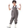 Generisch Pantaloni da pesca per bambini e bambine, con stivali in gomma antiscivolo, pantaloni da pesca, in nylon, da spiaggia, da pesca, da lavoro, per giochi per bambini, grigio., 10-11 Jahre