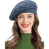 ZLYC Berretto da Donna Classico alla Francese, Tinta Unita | Cappello da donna in tinta unita, comodo, morbido e caldo, in stile artistico, per autunno e inverno