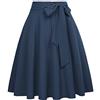 Belle Poque GF560 Gonna a Pieghe in Stile Swing Anni '50, con Tasche Elegante Cocktail Blu Scuro (561-12). XL