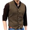 Solovedress Gilet da uomo vintage classico, in lana, vestibilità regolare, per matrimonio