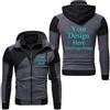 East-hai-buy Felpa con Cappuccio Fai-da-Te Personalizzata Felpa da Uomo con Zip Stampata con Le tue Foto di Design/Logo Giacca in Patchwork Cappotto color1,L