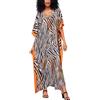 L-Peach Abito da spiaggia lungo boho Caftano maxi da donna, Taglia unica