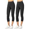 Merry Style Leggings 3/4 Donna MS10-144 (Nero/Nero, XS)