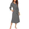 Ekouaer Vestaglia Donna Accappatoio Kimono Sauna Grigio Gcuro L