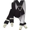 Melegari Bretelle elastiche strette 2,5 cm, oxford tinta unita, uomo/donna, made in Italy (nero)