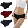 Desanlapi Mutande Ragazza Adolescenti in Cotone Morbidi Vita Media Slip Bambina Elasticizzato Intimo 14-16 Anni Pacco da 6 Nero Blu Rosso L
